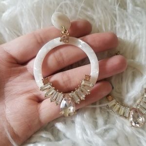 Beautiful white statement earrings